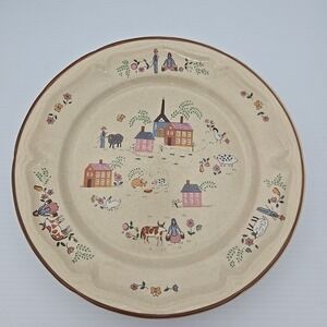 Vintage 1987 Newcor Stoneware Our Country Pattern Plate 10"
